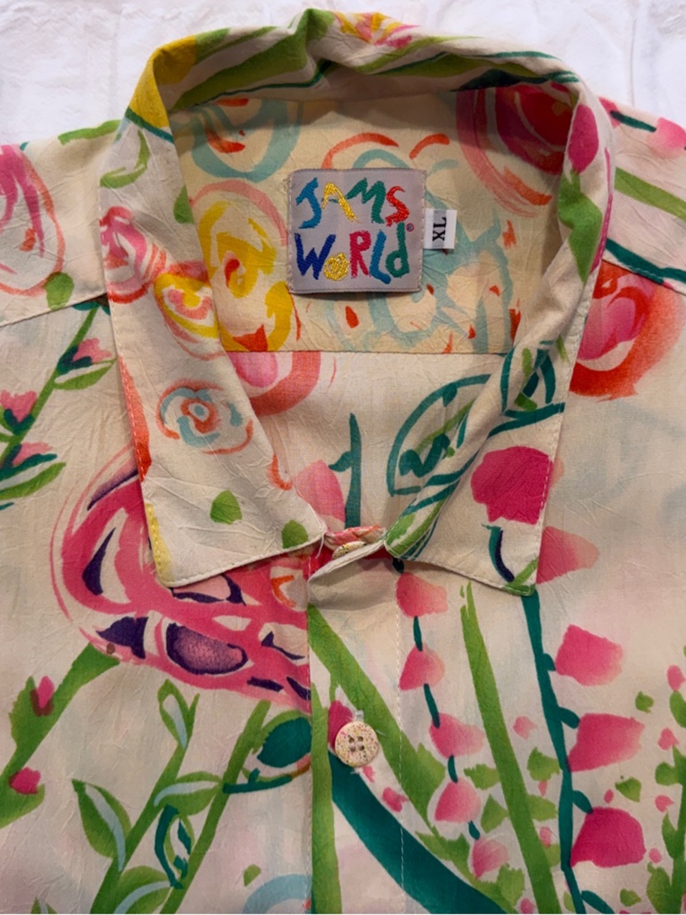 Jams World Men’s Hawaiian Aloha Short-Sleeve Shirt, XL, “Enchanted” great cond. - Picture 3 of 8